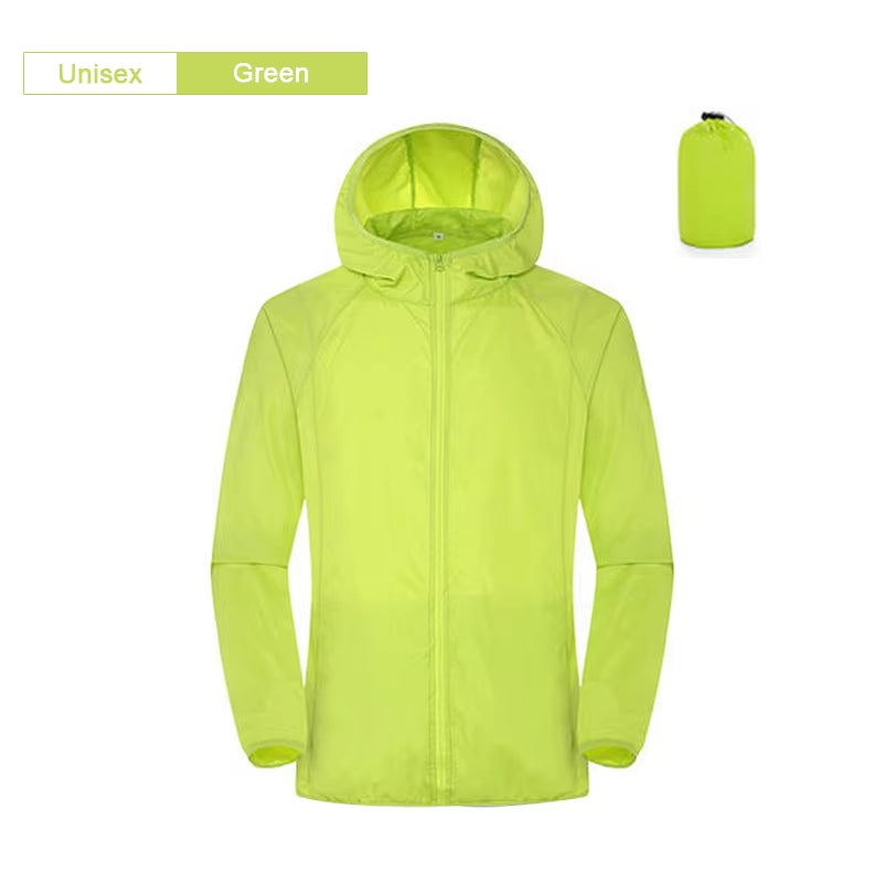 Camping Rain Jacket Men Women Waterproof Sun Protection Clothing Fishing Hunting Clothes Quick Dry Skin Windbreaker with Pocket