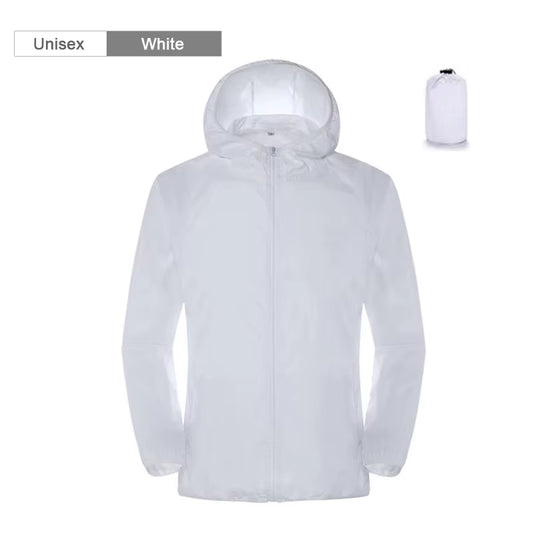 Camping Rain Jacket Men Women Waterproof Sun Protection Clothing Fishing Hunting Clothes Quick Dry Skin Windbreaker with Pocket